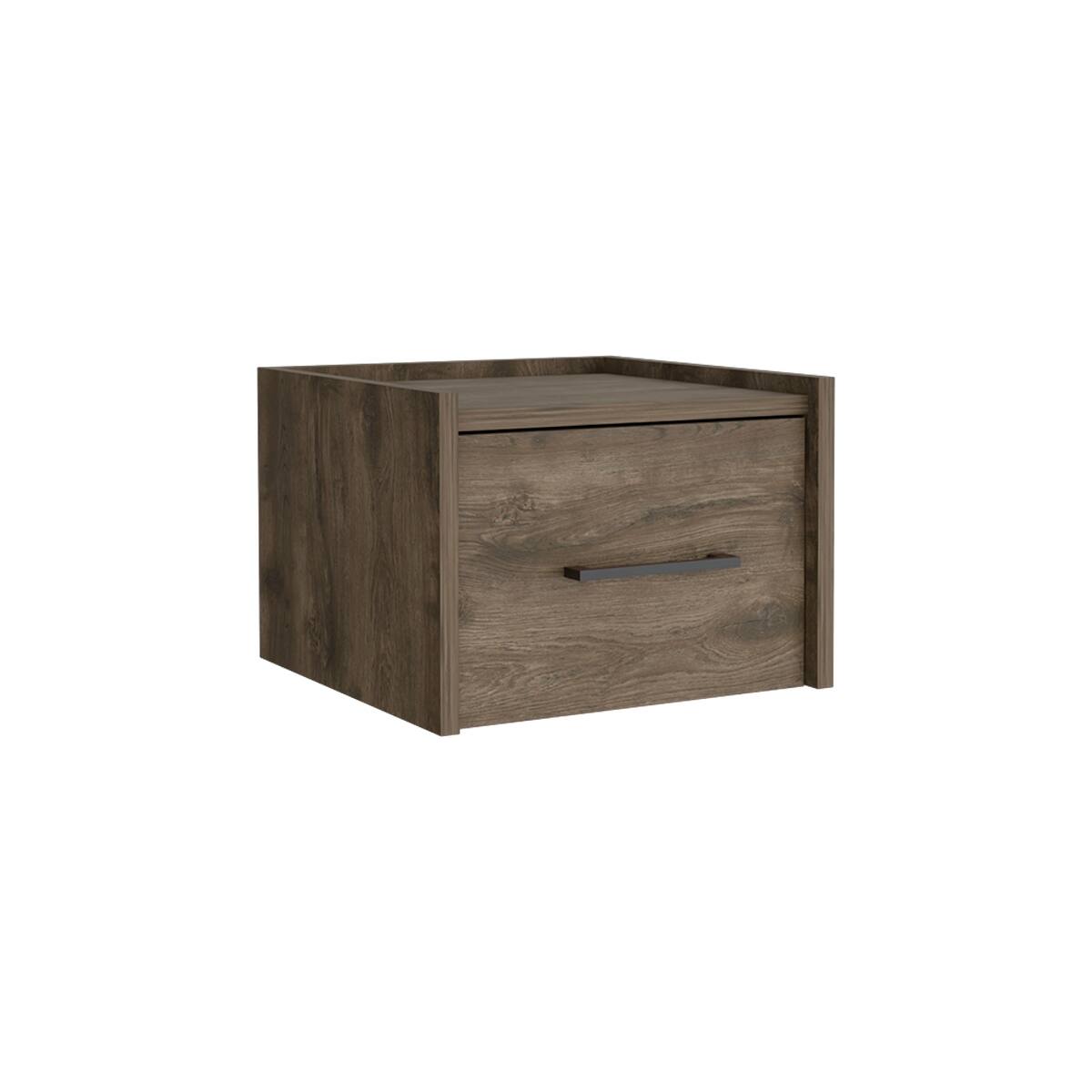 Left. Loheer - Loheer Floating Nightstand with Drawer, Dark Brown Wall-Mounted Engineered Wood Bedside Table - Dark Brown.