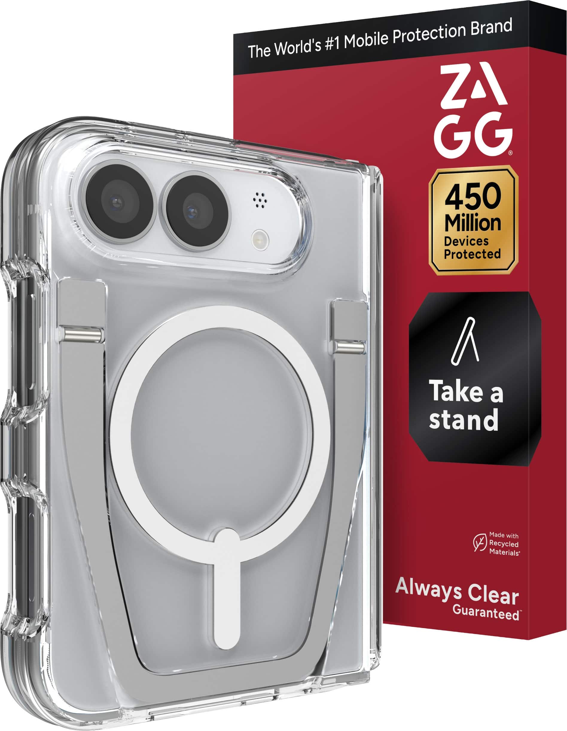 ZAGG - Crystal Palace Snap MagSafe-Compatible Case with Kickstand for Apple iPhone Duo - Clear