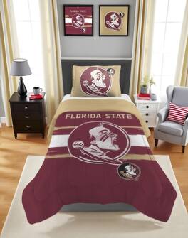 Sweet Home Collection - NCAA Florida State Seminoles Comforter & Sham Set- Twin/Twin XL - Multicolored