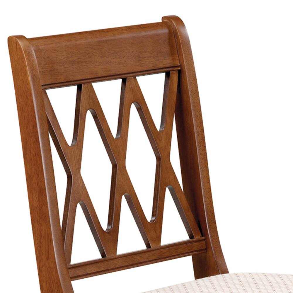 Back. Stakmore - Stakmore Classic Lattice Back Folding Chair, Fruitwood Frame with Blush Fabric (Set of 2) - Fruitwood Finish.