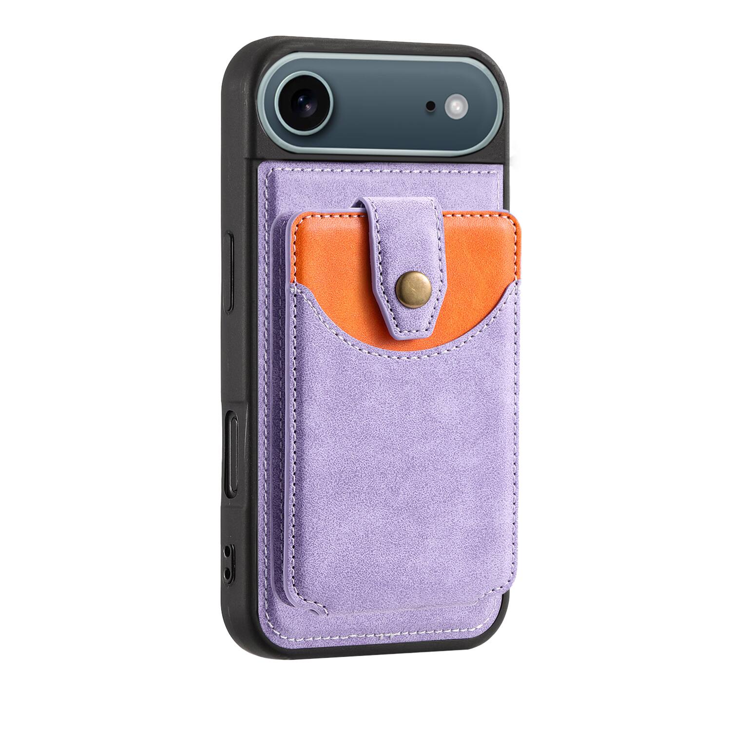 Alt View 2. Dteck - For Apple iPhone Air Wallet Case,2-in-1 Magnetic Detachable Faux Leather Wallet Flip Stand Card Holder TPU Inner Cover - Purple.