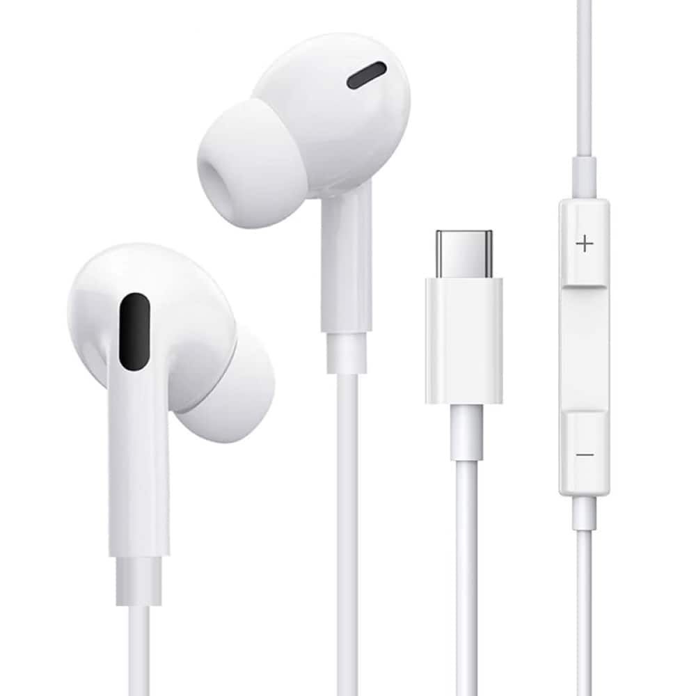 BEARSOLIM - Universal HiFi Stereo Type C Earbuds in Ear Earphones with Mic and Volume Control Compatible for Type C Enabled Devices