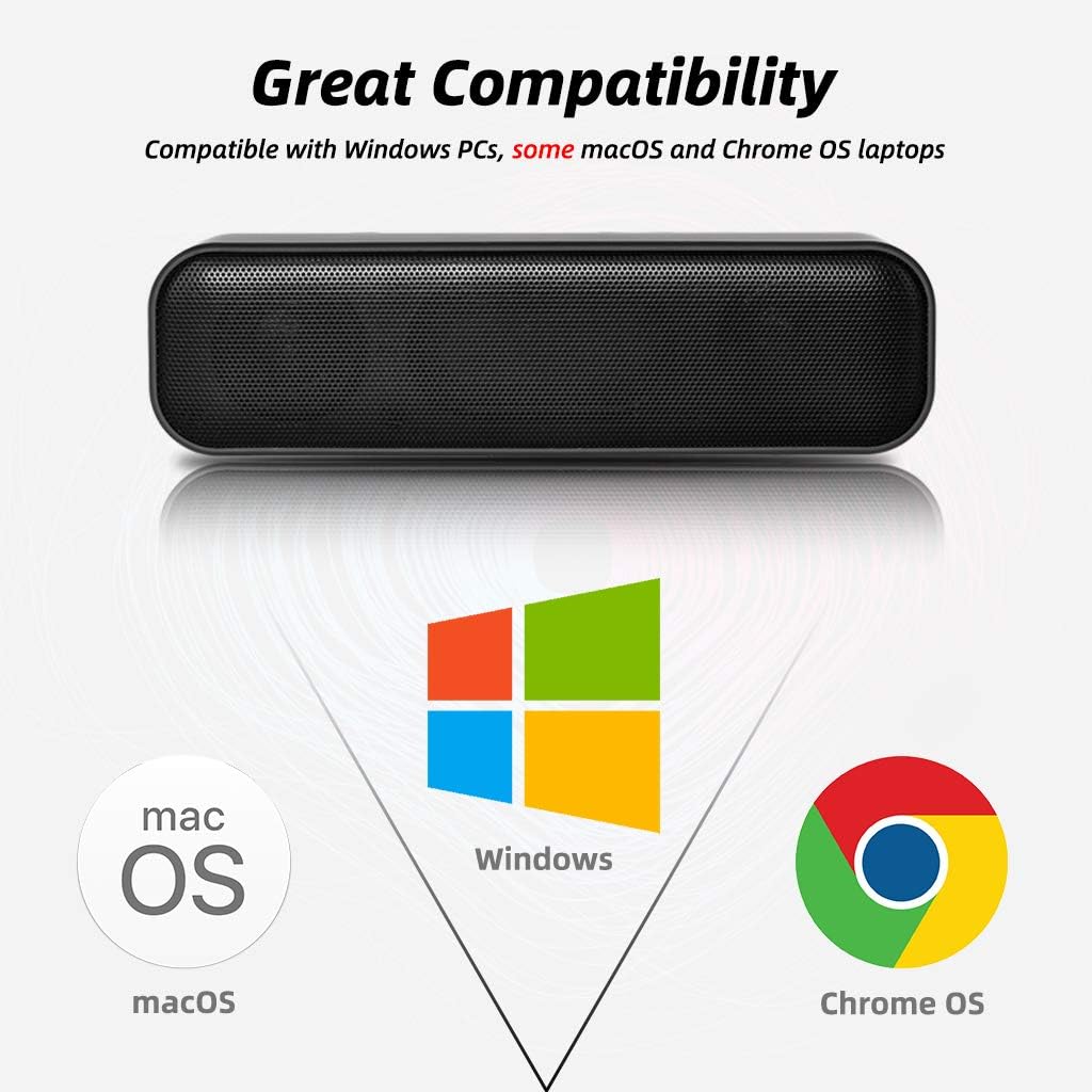 Great Compatibility  
Compatible with Windows PCs, some macOS and Chrome OS laptops  

macOS  
Windows  
Chrome OS