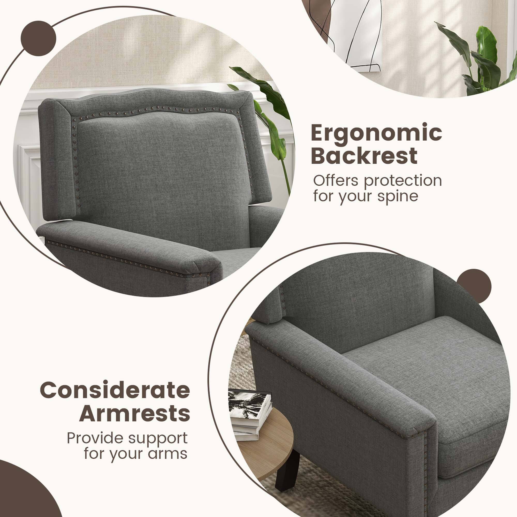 Ergonomic Backrest: Offers protection for your spine.
Considerate Armrests: Provide support for your arms.