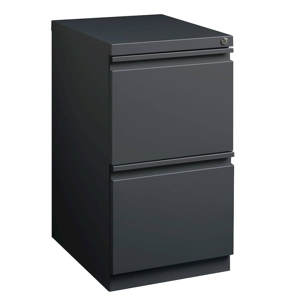 Front. Hirsh - Hirsh 20" Deep Mobile File Cabinet 2 Drawer, Medium Tone Brown - Brown.
