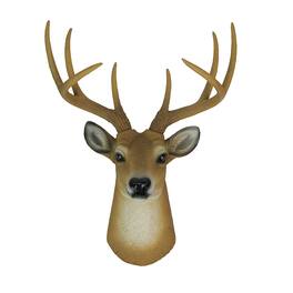 Zeckos - Buck Horns Amazing Antlers Wall Mounted Trophy Deer Head Sculpture - Brown