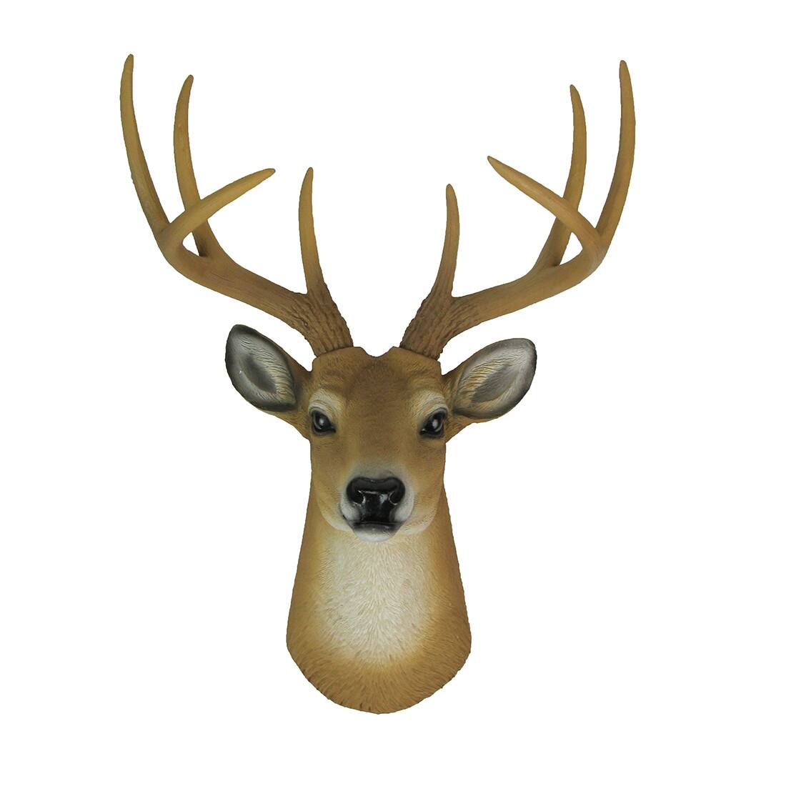 Front. Zeckos - Buck Horns Amazing Antlers Wall Mounted Trophy Deer Head Sculpture - Brown.