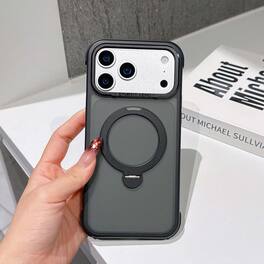 Dteck - Magnetic Case for Apple iPhone 17 Pro Max, Premium Matte Shockproof Hybrid Protective Cover with Built-in Ring Kickstand - Black