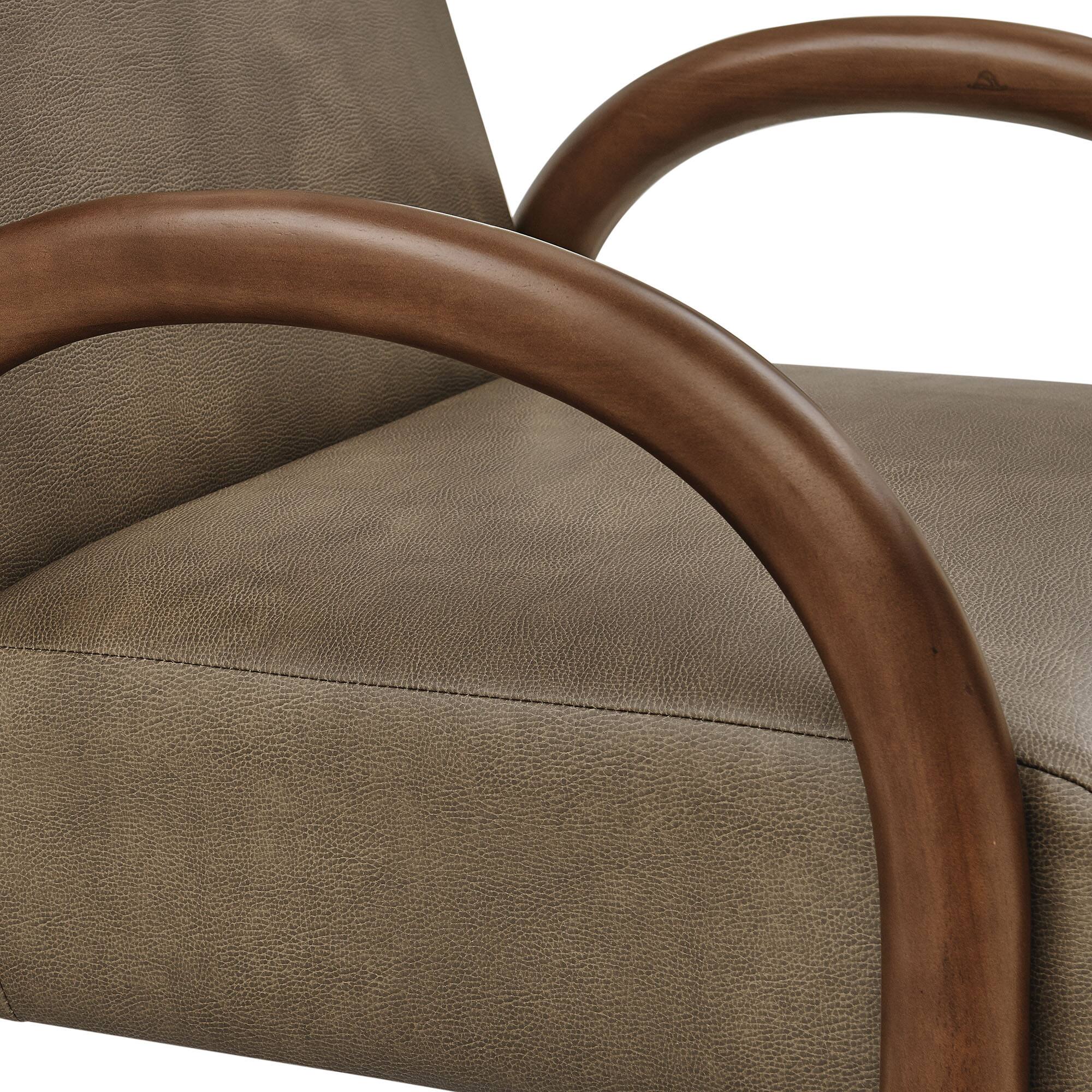 Alt View 5. Modway - Lunet Faux Leather Upholstered Accent Chair by Modway - Mushroom.