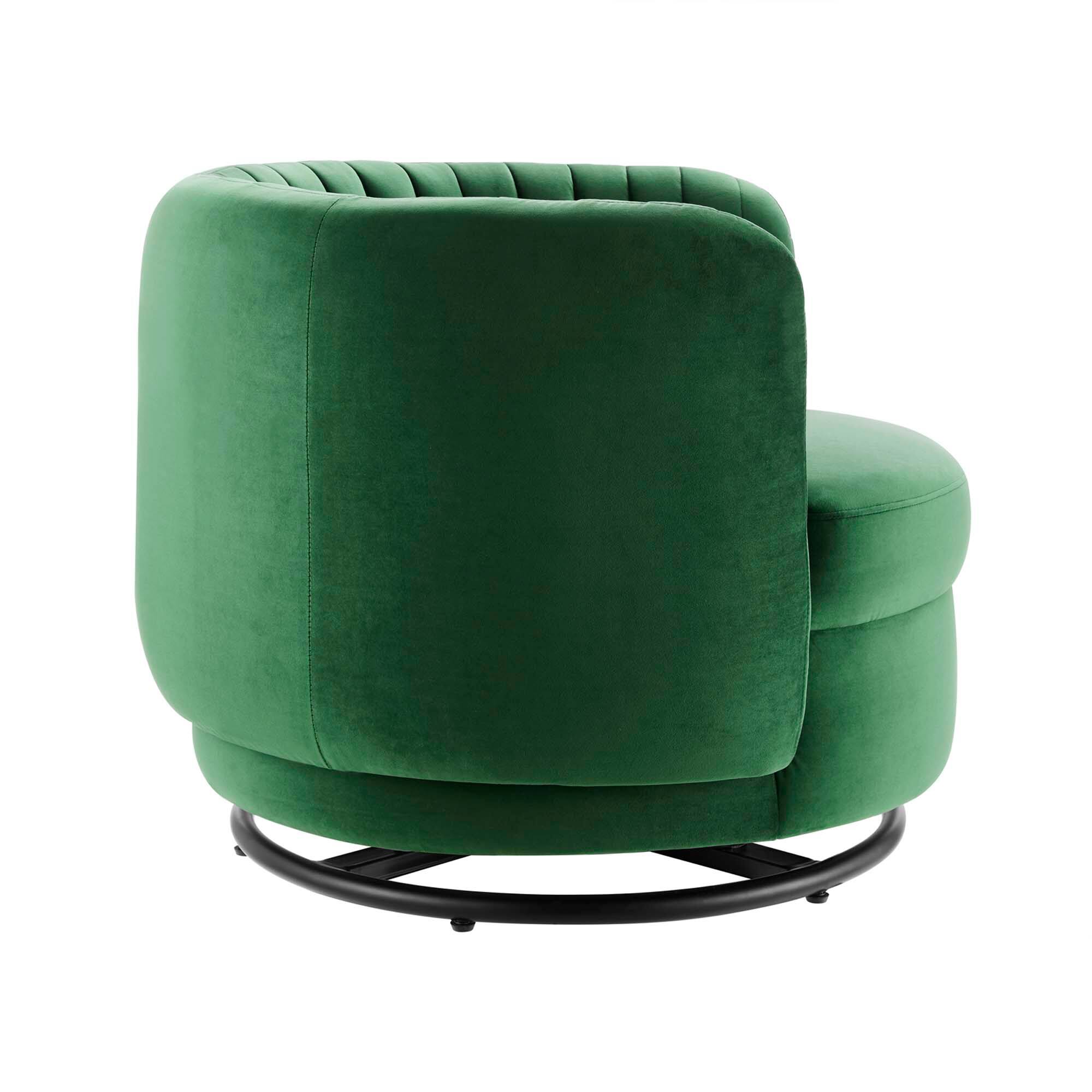 Back. Modway - Embrace Tufted Performance Velvet Swivel Chair by Modway - Black Emerald.