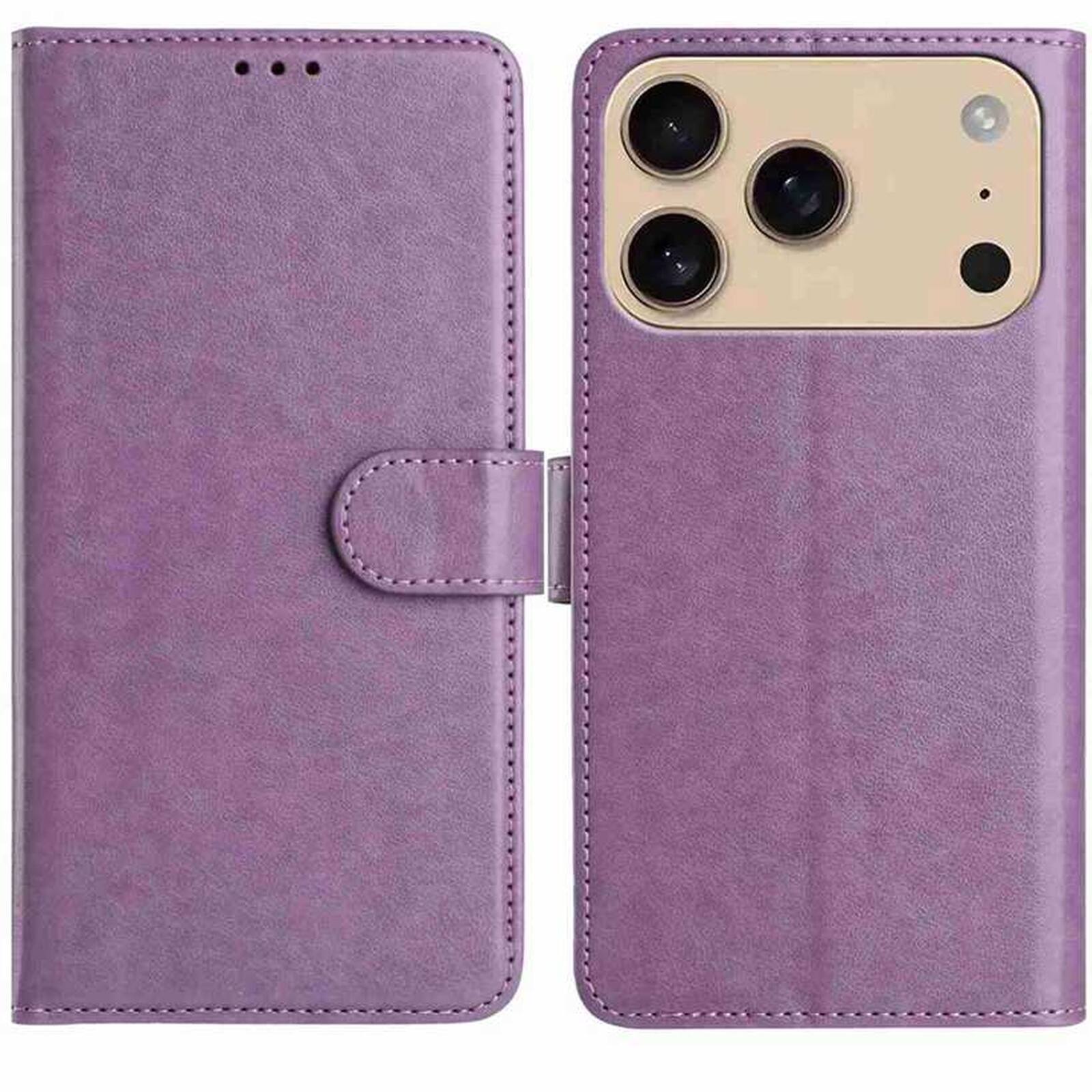 Angle. Dteck - Dteck Wallet Folio Case for Apple iPhone 17 Pro Max, Shockproof Magnetic PU Leather Flip Card Slots Stand Case - Purple.