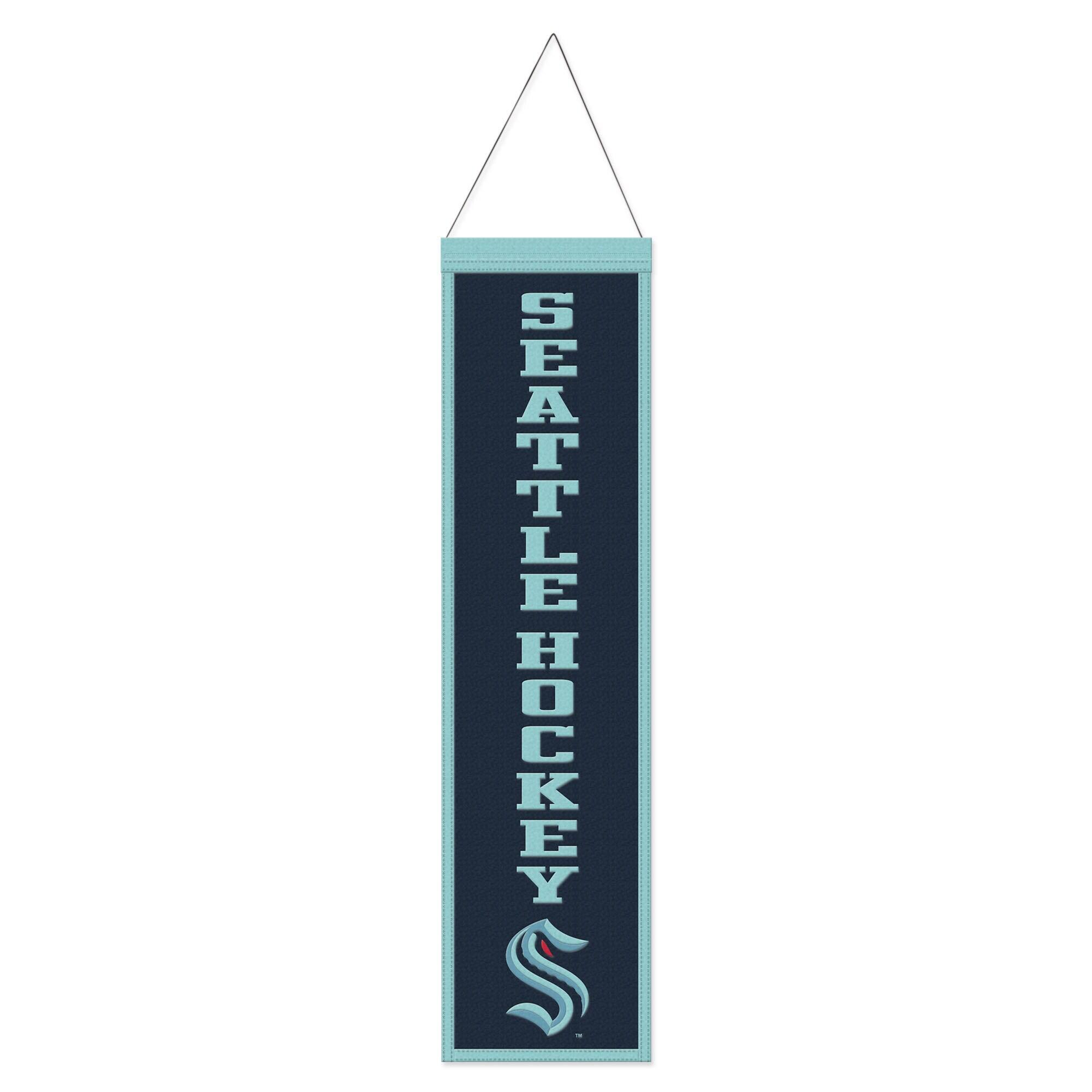 WinCraft - Seattle Kraken 8" x 32" Slogan Wool Banner - Multicolor