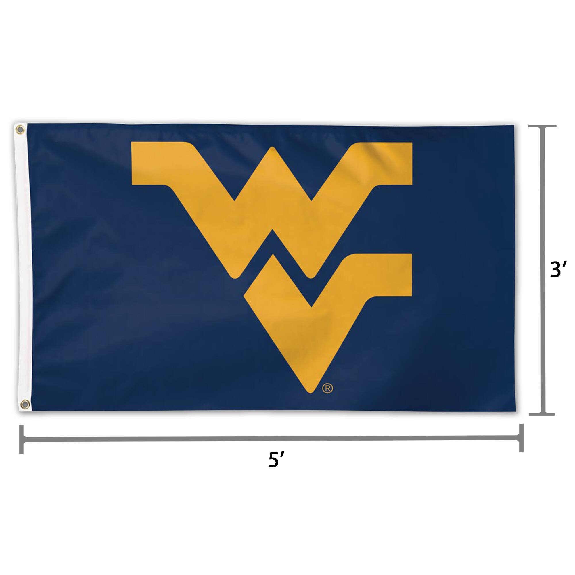 Alt View 1. WinCraft - West Virginia Mountaineers Deluxe 3' x 5' One-Sided Flag - Multicolor.