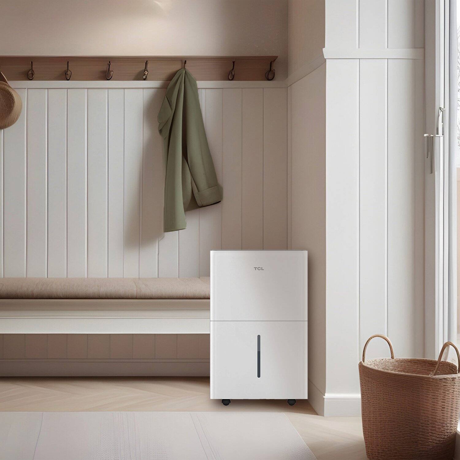 Alt View 12. TCL - TCL 50 Pint 4500 Sq. Ft. Portable Dehumidifier, ENERGY STAR® Certified, Quiet Operation, Bucket or Continuous Drain - White.