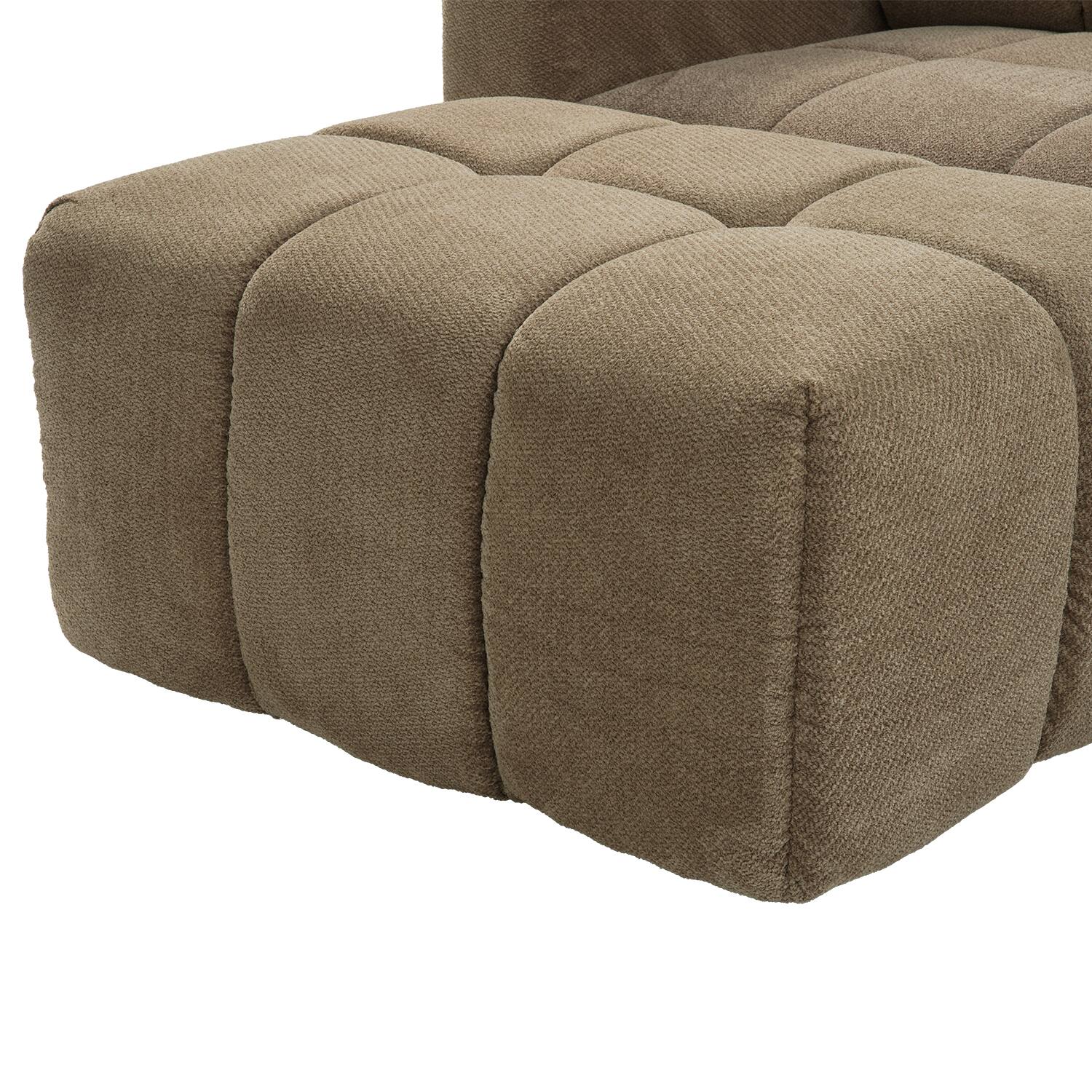 Alt View 2. Homsee - High Back L-Shaped Chenille Sectional Sofa, 4-Seater Couch with Firm Cushion, Modern Comfy Living Room Furniture - Brown.