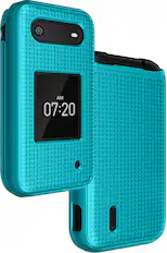 Front. Nakedcellphone - Hard Case for Nokia 2760 2780 Flip Phone - Teal.
