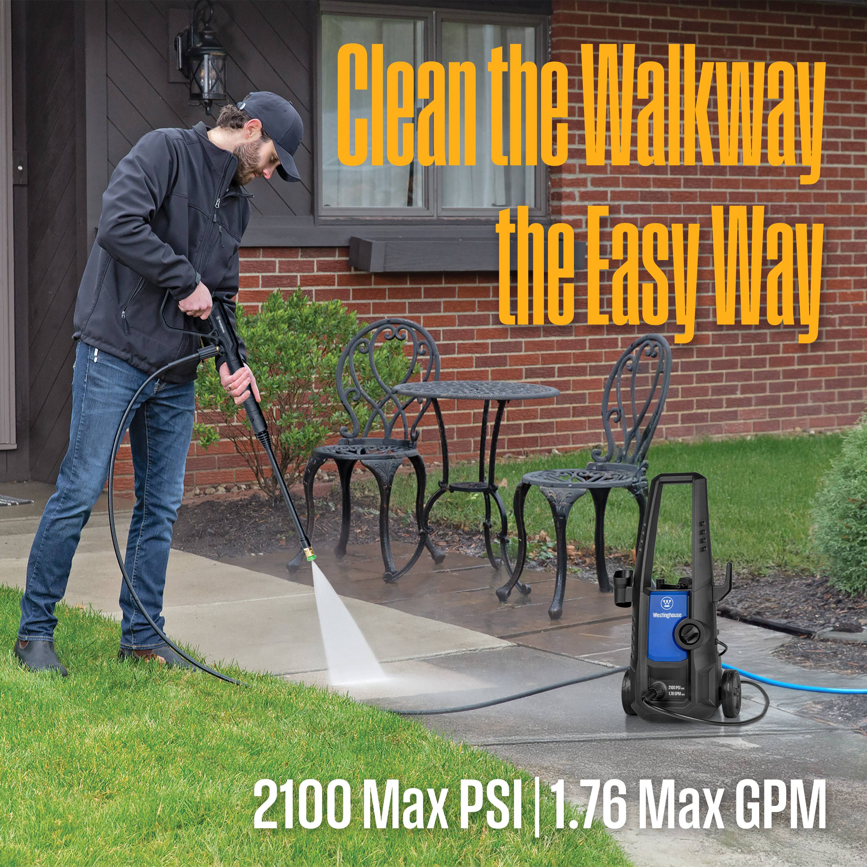 Clean the Walkway the Easy Way

2100 Max PSI | 1.76 Max GPM