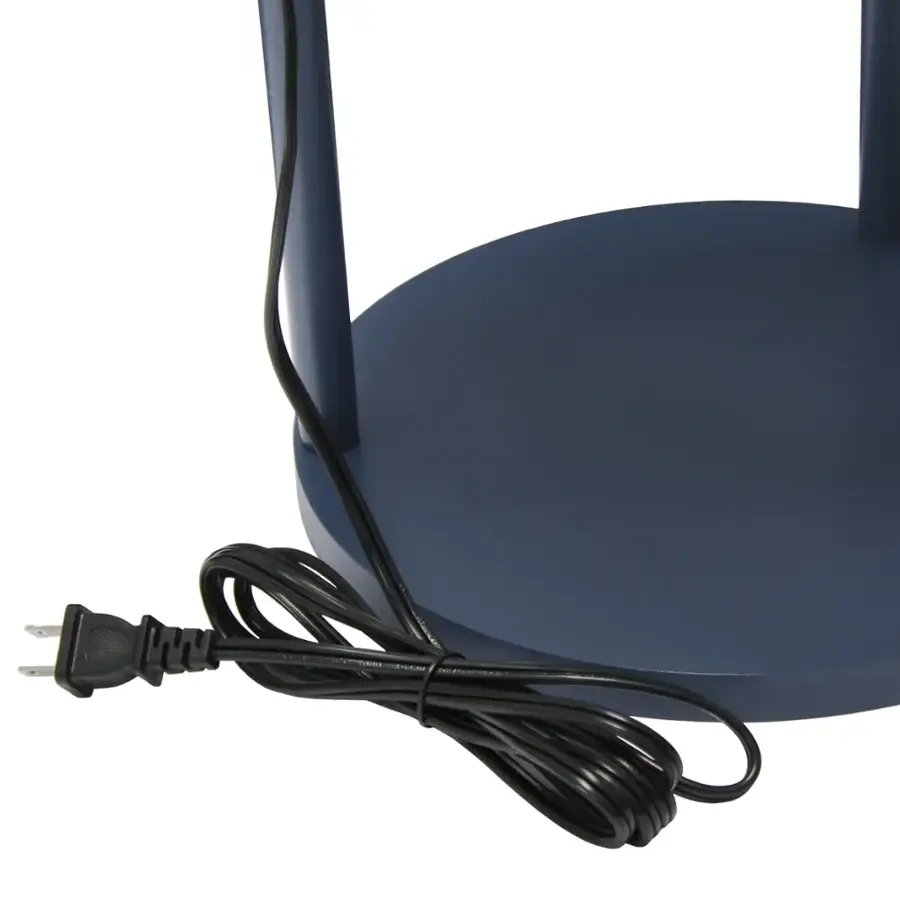 Alt View 21. Simple Designs - Round Etagere Storage Floor Lamp with 2 USB, 1 Outlet - Navy.