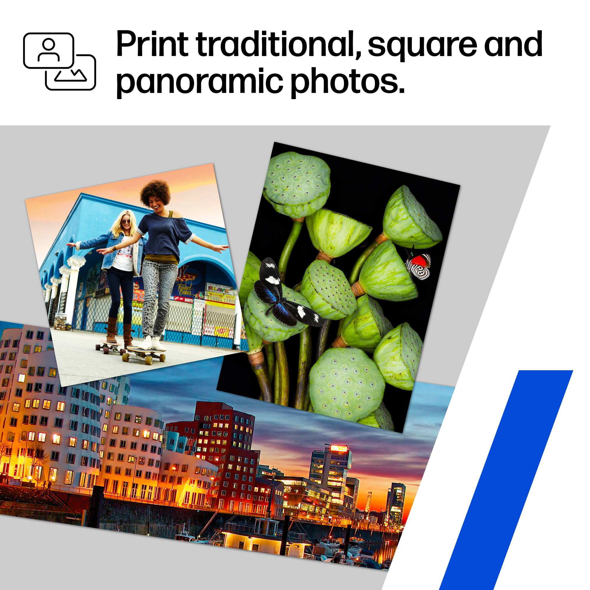 Print traditional, square and panoramic photos.