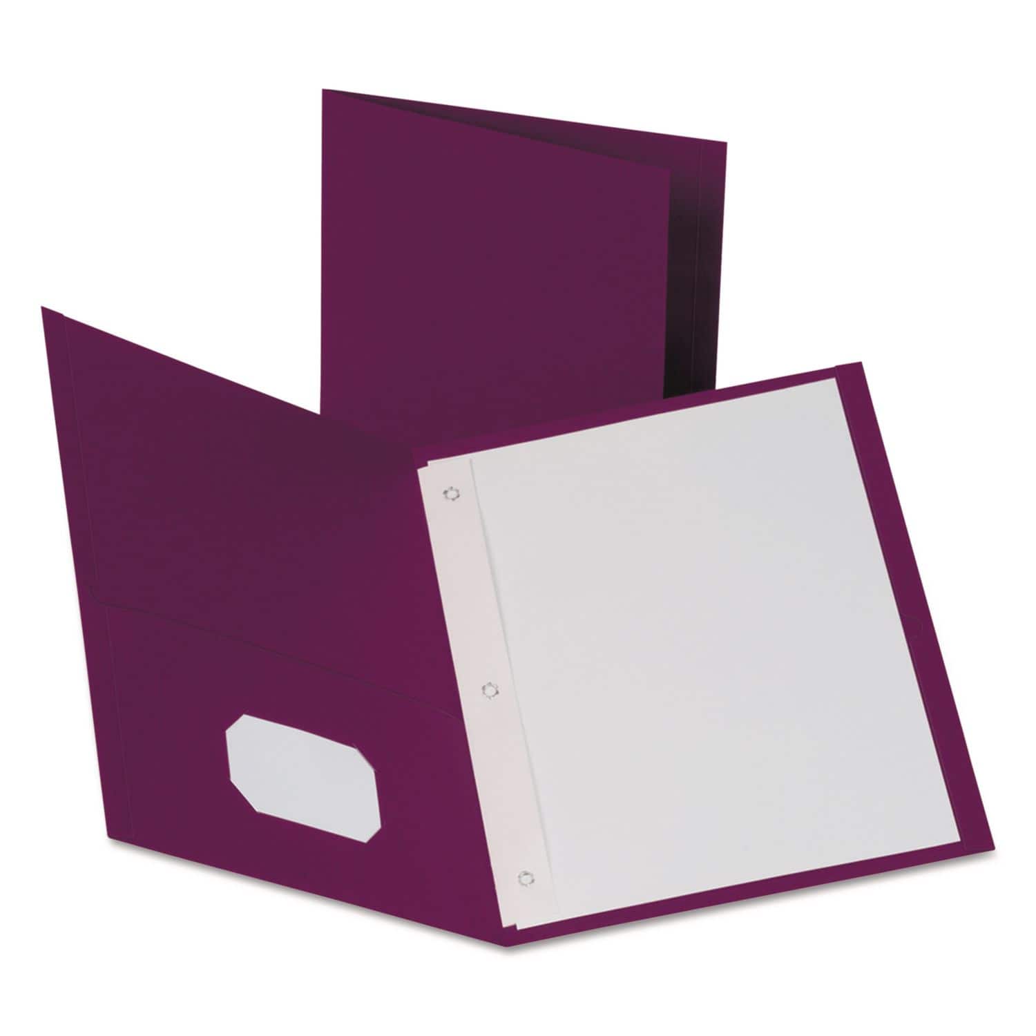 TOPS - Oxford Twin Pocket Folders with 3 Fasteners  0.5 Capacity  11 x 8.5  Burgundy  25 per Box