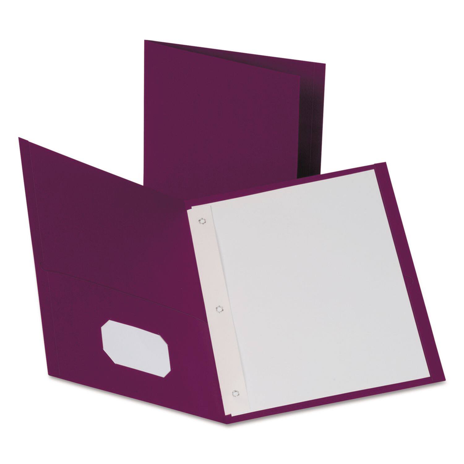 Front. TOPS - Oxford Twin Pocket Folders with 3 Fasteners  0.5 Capacity  11 x 8.5  Burgundy  25 per Box.