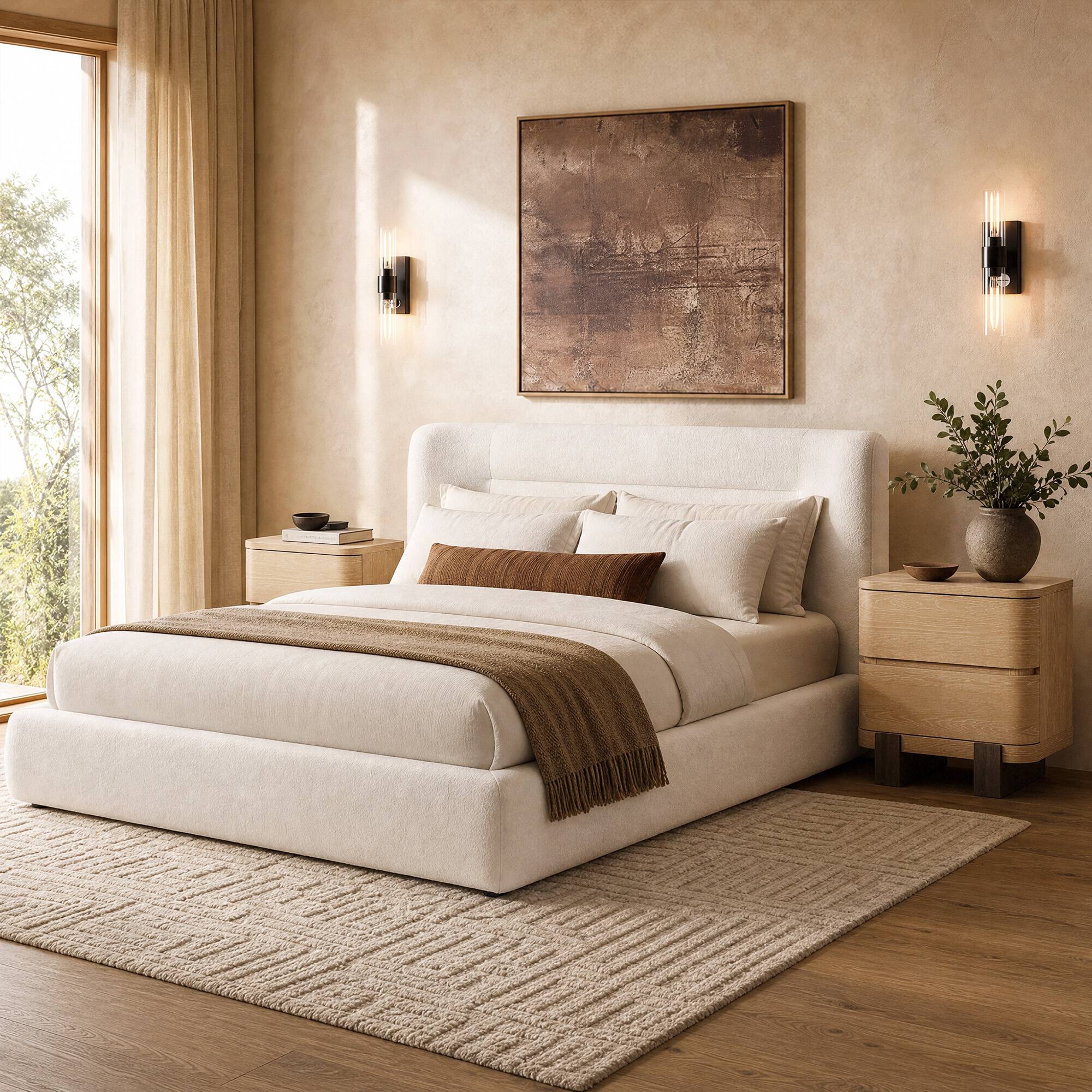 Alt View 7. ModernMate - Modern Nightstand with 2-Drawer Bedside Table End Table for Bedroom Living Room - Natural Oak.