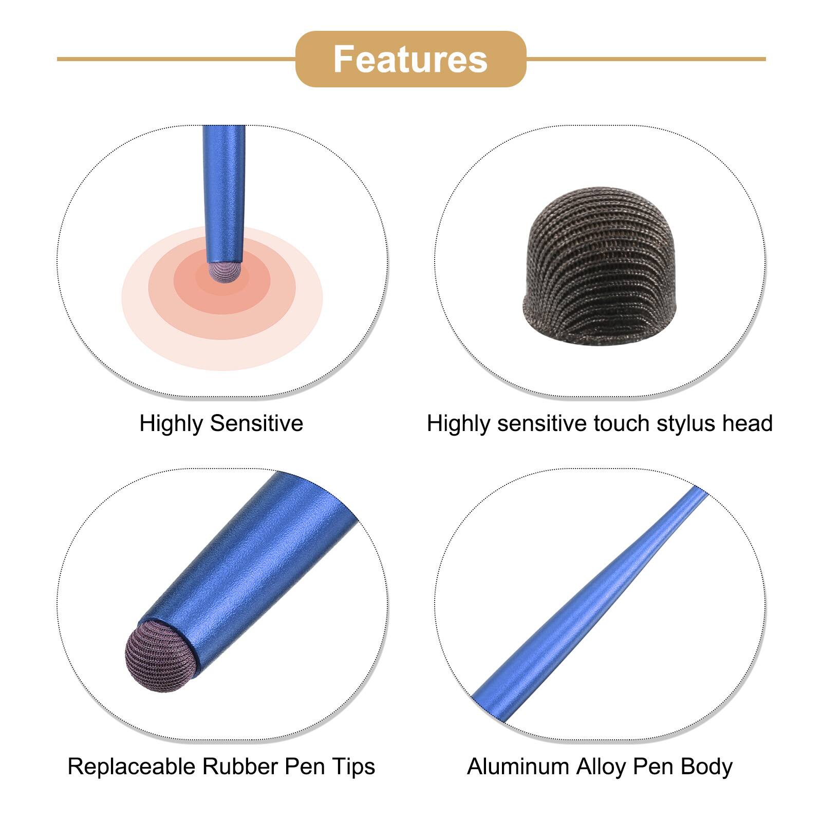Features

- Highly Sensitive
- Highly sensitive touch stylus head
- Replaceable Rubber Pen Tips
- Aluminum Alloy Pen Body