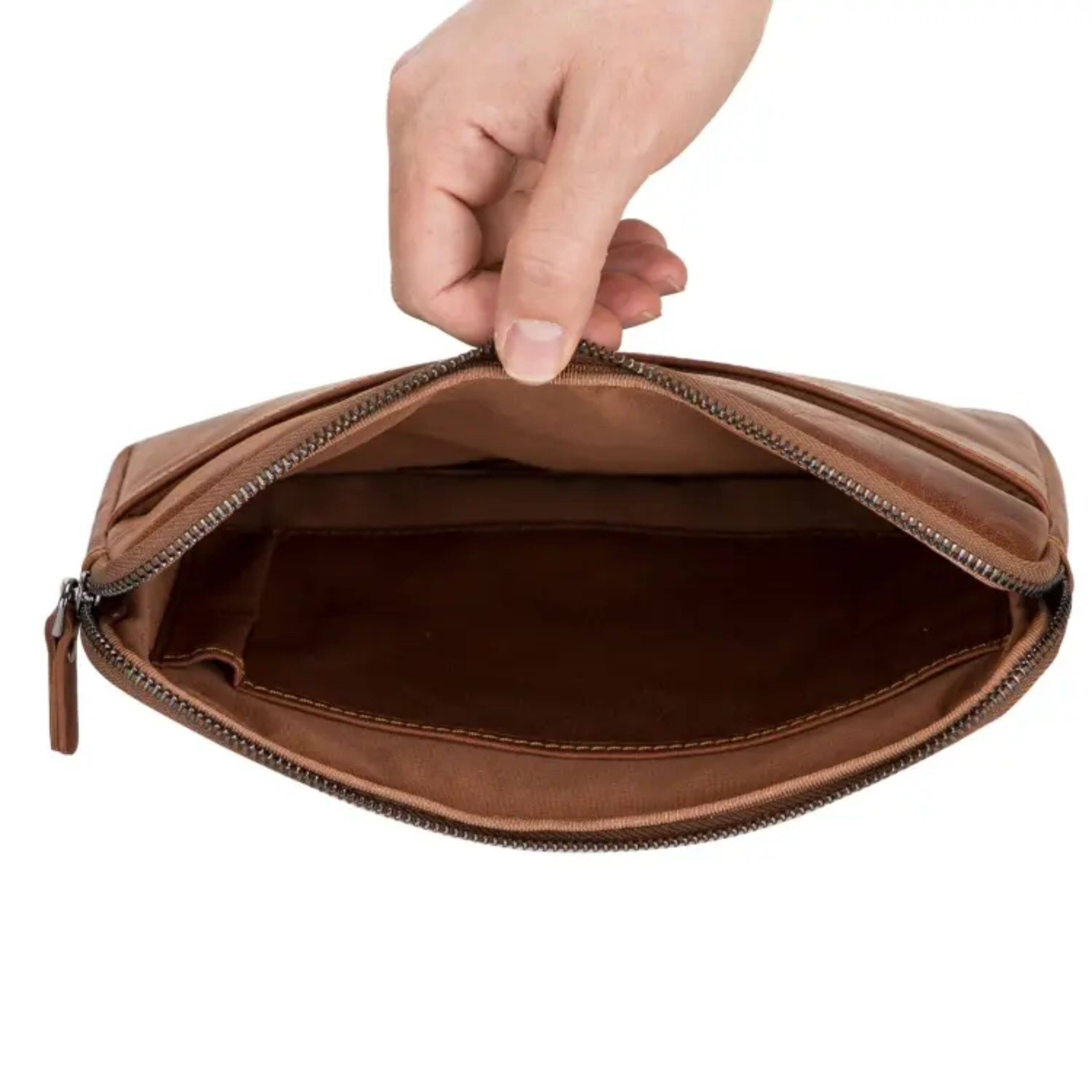 Back. Kitcheniva - 16" Leather Tablet Case Sleeve For iPad MacBook Tiguan Brown - Tiguan Brown.