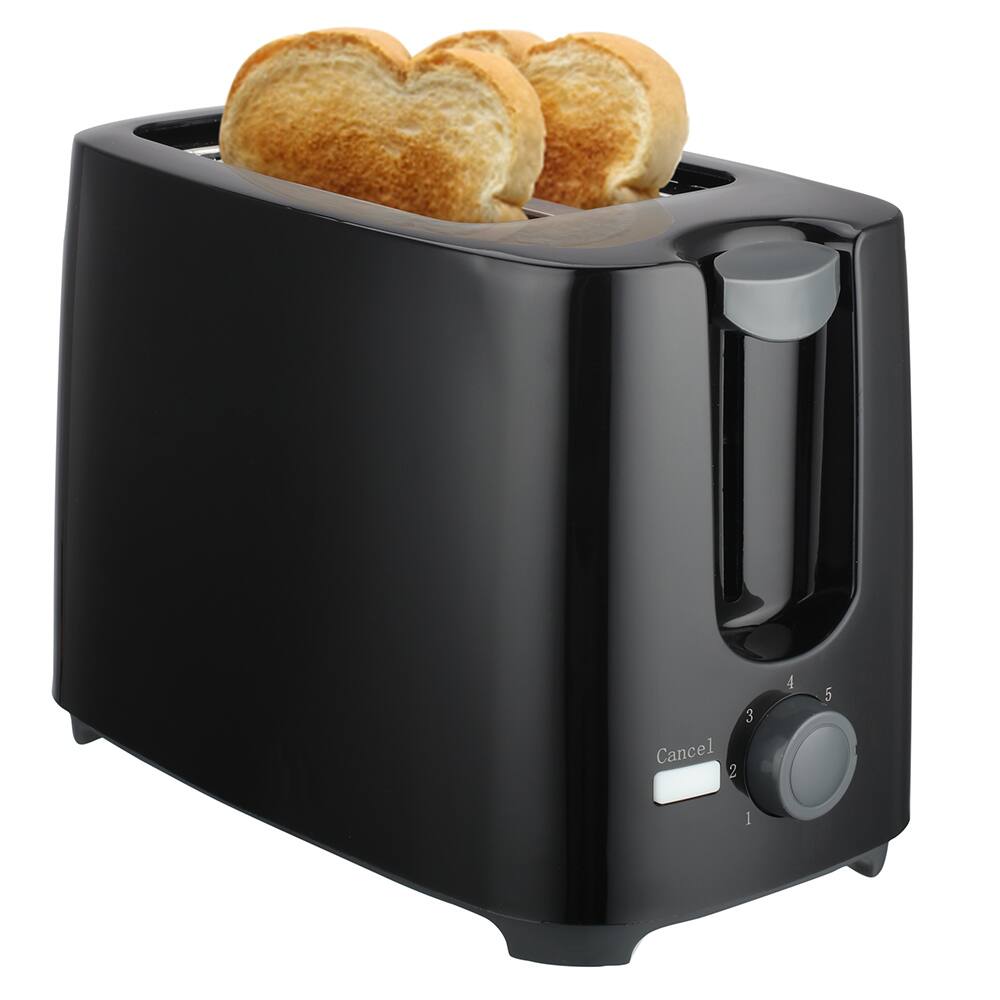 Front. Premium Levella - 2-Slice Toaster with 7 Shades Knob and Anti-Jam Protection in Black - Black.