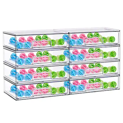 Front. Sorbus - Sorbus Wide Stackable Acrylic Storage Drawers, 8 Pack Clear Plastic Organizer Bins - Clear.