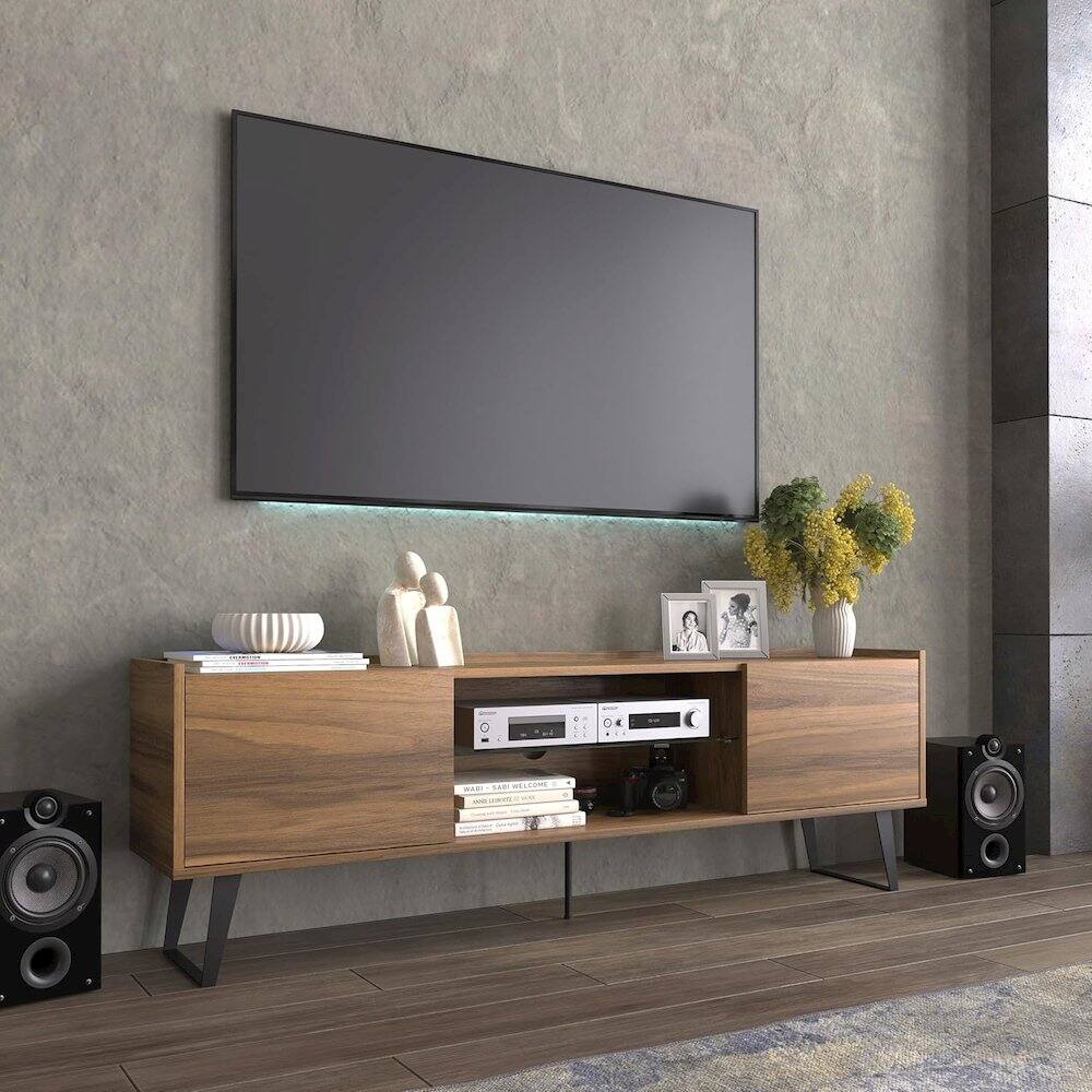 Alt View 3. Atelier Mobili - Modern TV Stand for 65-75-80 Inch TVs, Farmhouse Entertainment Center - Beige.