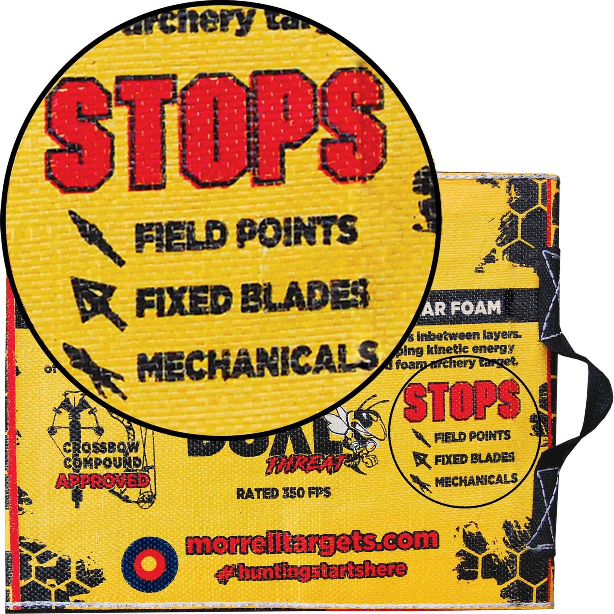 archery targets  
STOPS  
FIELD POINTS  
FIXED BLADES  
MECHANICALS  

AR FOAM  
inbetween layers.  
ping kinetic energy  
foam archery target.  

STOPS  
FIELD POINTS  
FIXED BLADES  
MECHANICALS  

CROSSBOW  
COMPOUND  
APPROVED  
RATED 350 FPS  

morrelltargets.com  
#huntingstartshere