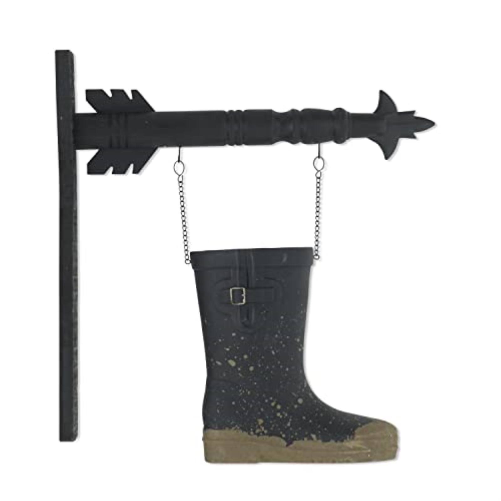 Angle. K&K Interiors - K&K Interiors Black Muddy Boot Arrow Replacement Sign 9.75 x 9 inch - Arrow Sold Separately - Black.