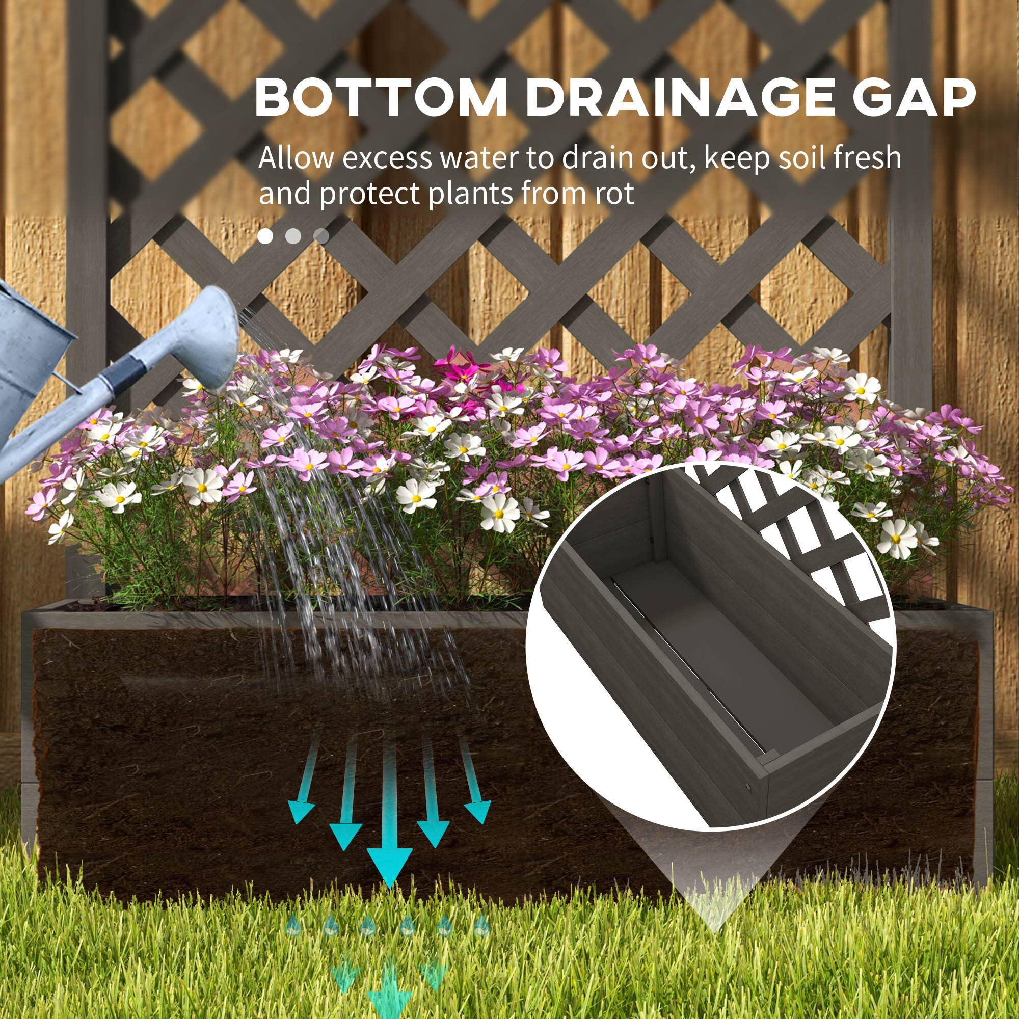 BOTTOM DRAINAGE GAP  
Allow excess water to drain out, keep soil fresh and protect plants from rot.