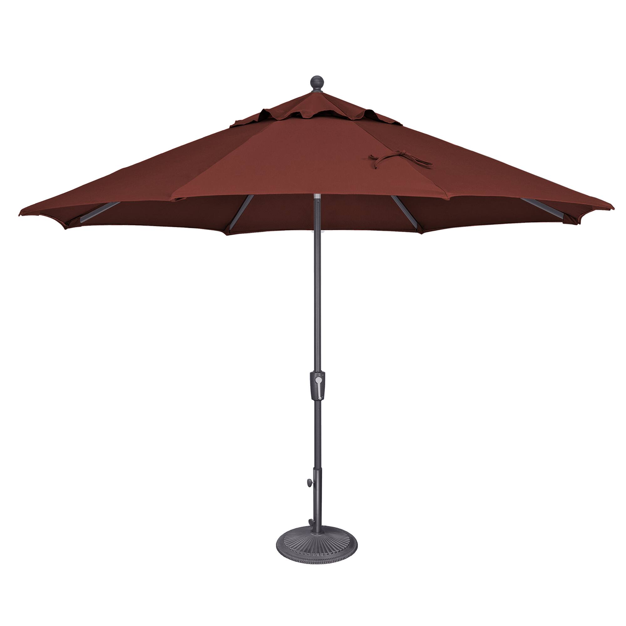 Mondawe - 11' Octagon Patio Umbrella Push Button Tilt Anthracite Frame - Henna