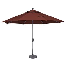 Mondawe - 11' Octagon Patio Umbrella Push Button Tilt Anthracite Frame - Henna
