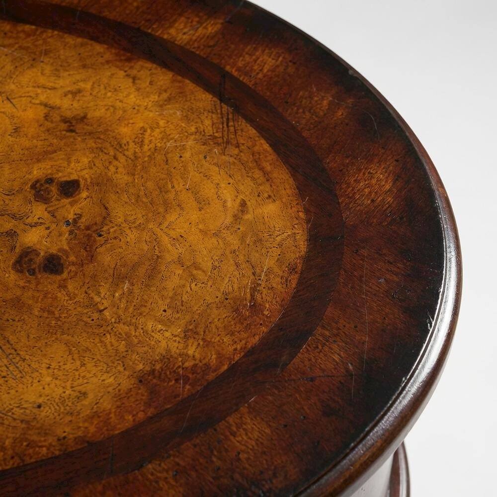 Alt View 2. Starlight Canyon Home - Oval Side Table with Storage Drawers - Dark Brown.