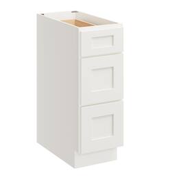 Boyel Living - 12 Inch Style Base Cabinet with 3 Soft-Close Drawers - White Shaker