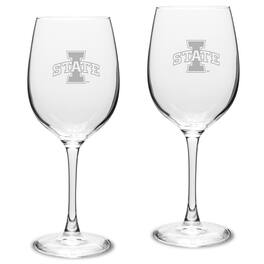 Jardine - Iowa State Cyclones 2-Piece 16oz. Traditional White Wine Glass Set - Multicolor