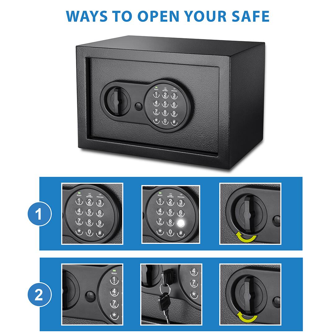 Alt View 14. Barska - 0.36 Cu Ft Digital Keypad Safe-Solid Steel Security Lock Box with Quick Access PIN Code, Dual Steel Deadbolts - Black.