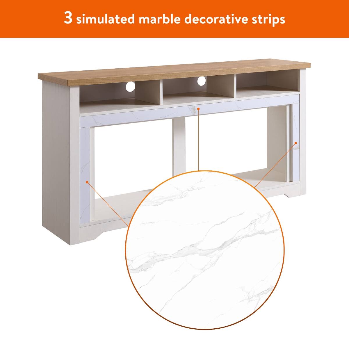 3 simulated marble decorative strips