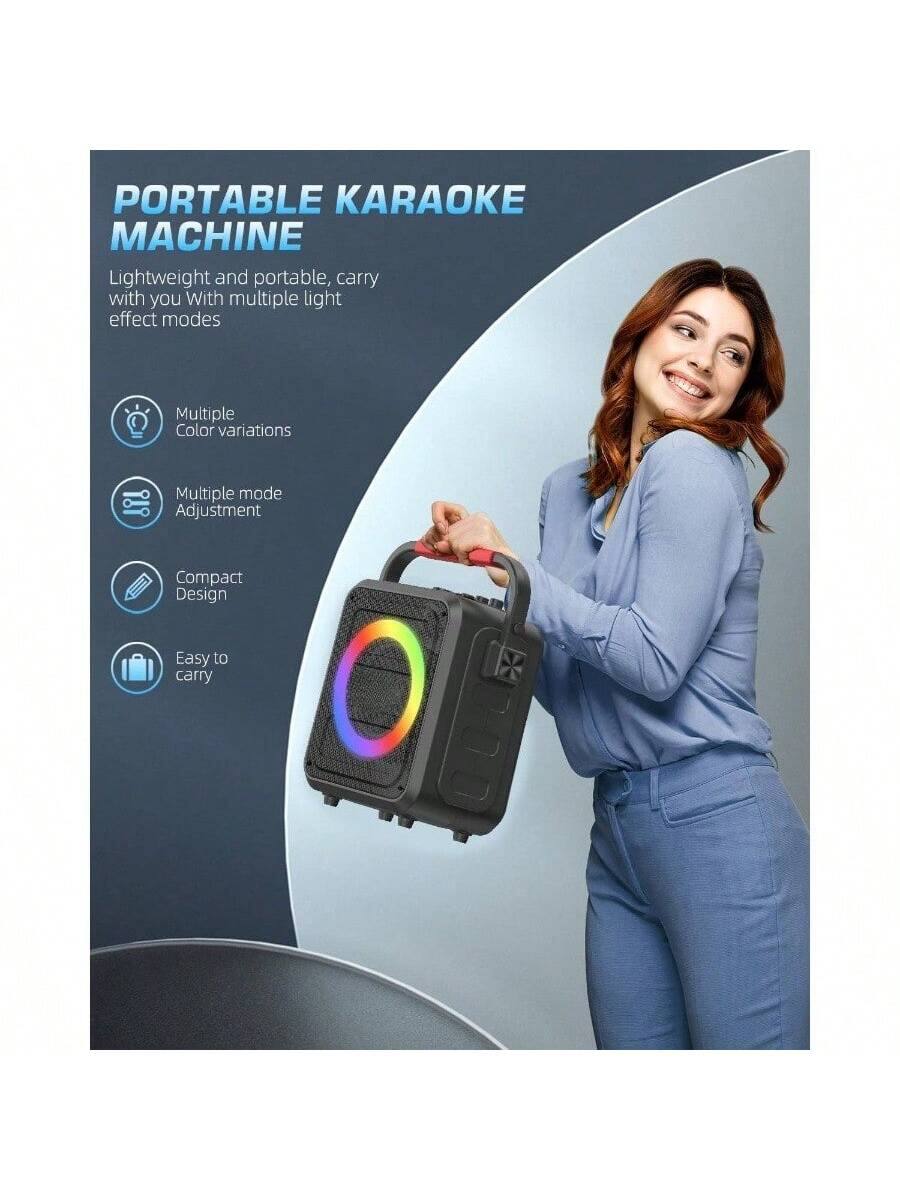 PORTABLE KARAOKE MACHINE

Lightweight and portable, carry with you with multiple light effect modes

- Multiple Color variations
- Multiple mode Adjustment
- Compact Design
- Easy to carry