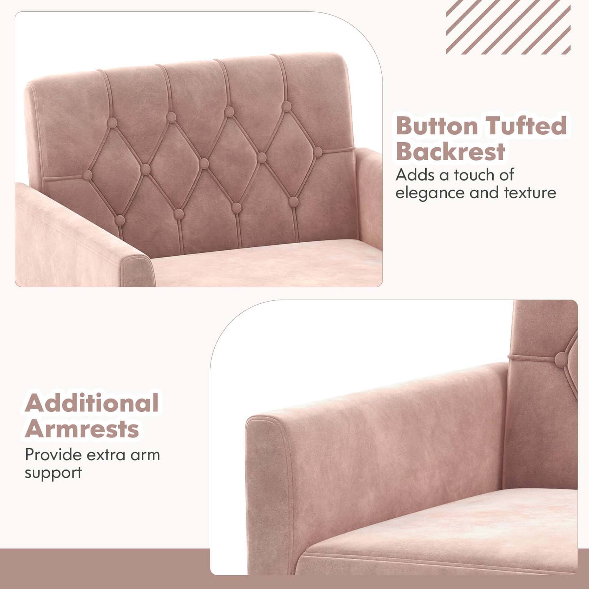 Button Tufted Backrest: Adds a touch of elegance and texture.
Additional Armrests: Provide extra arm support.