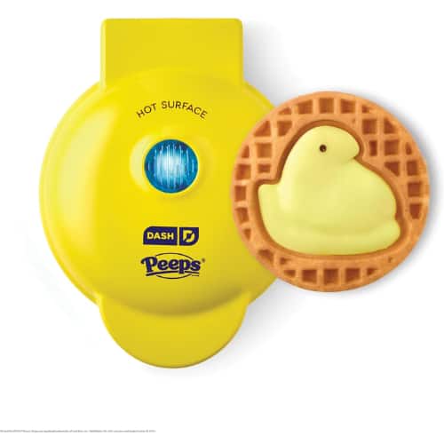 PEEPS x DASH Chick Mini Waffle Maker – 4” Nonstick Waffles, Hash Browns & Keto Chaffles, Easy-Clean - Yellow