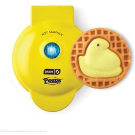PEEPS x DASH Chick Mini Waffle Maker – 4” Nonstick Waffles, Hash Browns & Keto Chaffles, Easy-Clean - Yellow