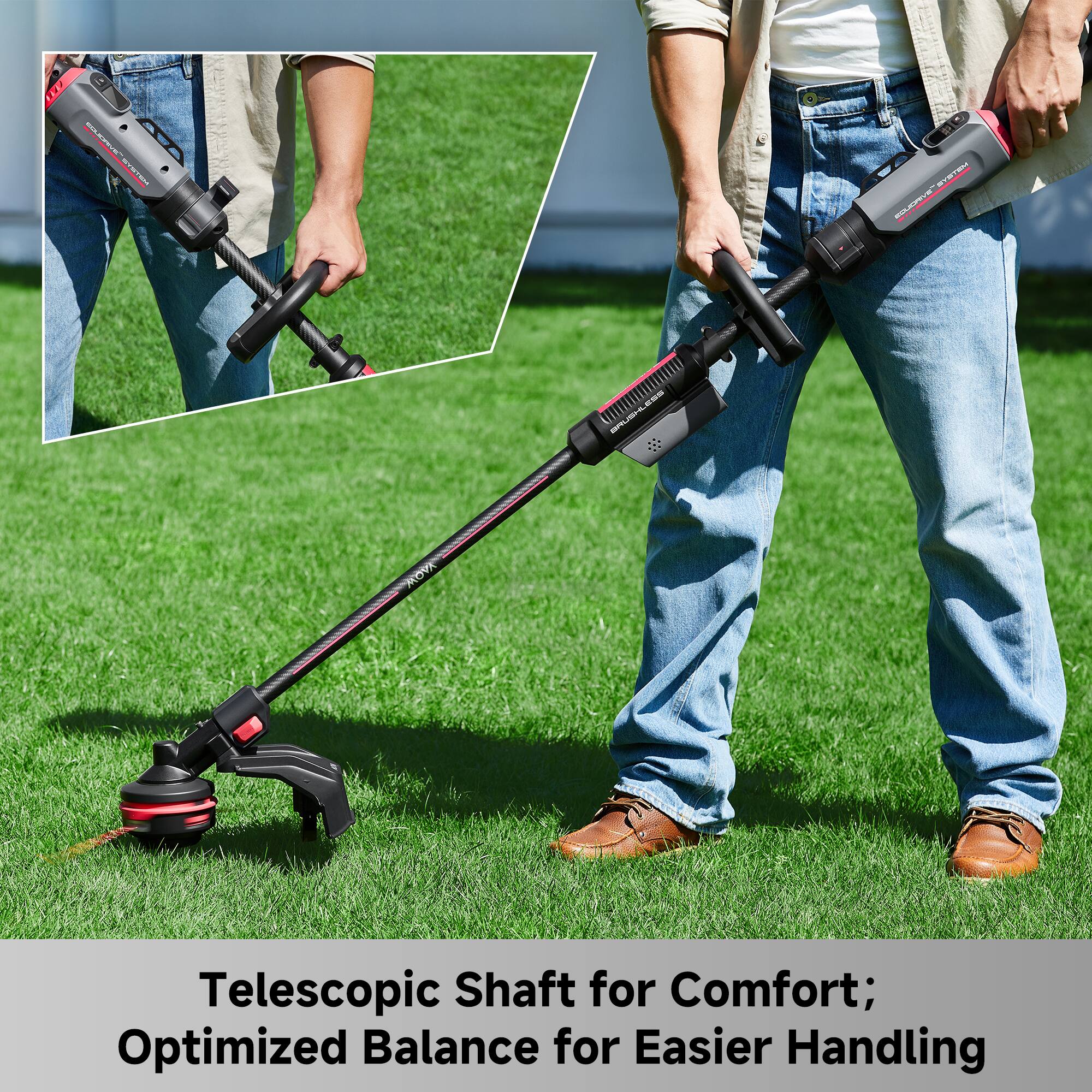 Telescopic Shaft for Comfort; Optimized Balance for Easier Handling