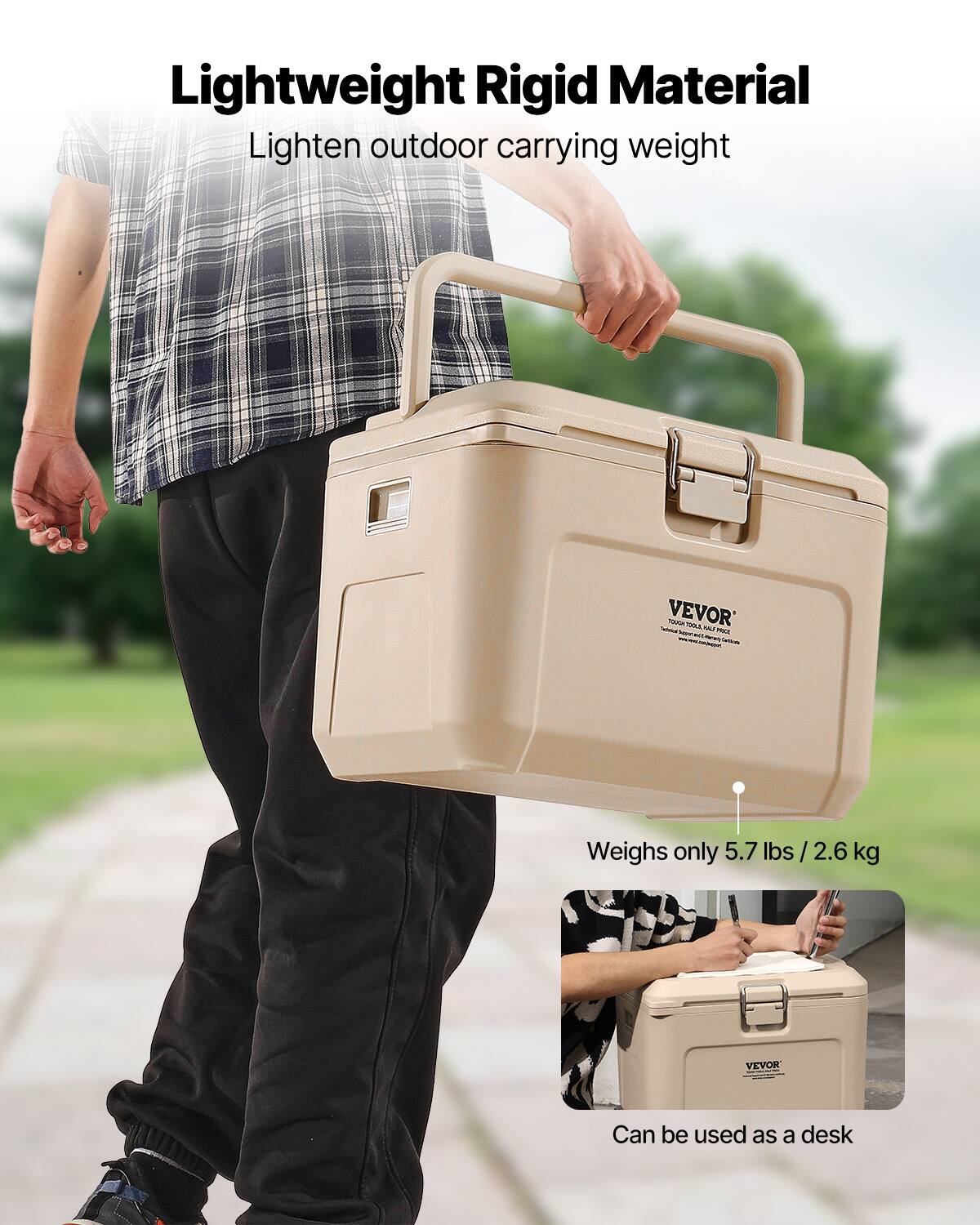 Lightweight Rigid Material  
Lighten outdoor carrying weight  

Weighs only 5.7 lbs / 2.6 kg  

Can be used as a desk