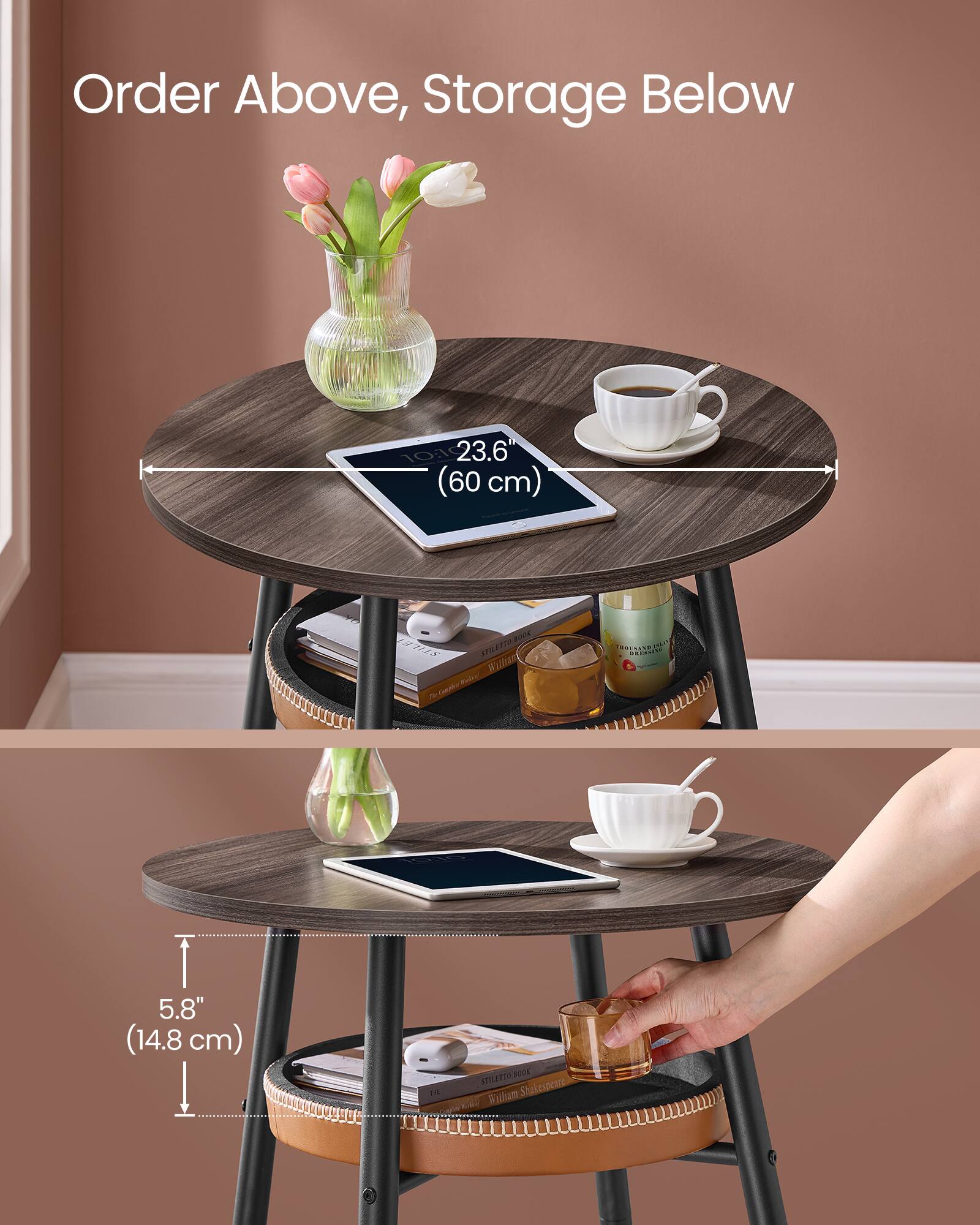 Order Above, Storage Below

10.23.6 (60 cm)

5.8" (14.8 cm)

William Shakespeare

THE ITLETTOBCOR POLK