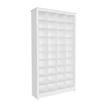 Front. Prepac - Tall Storage Cabinet White Engineered Wood Shoe Cabinet with 40 Cubbies - White.