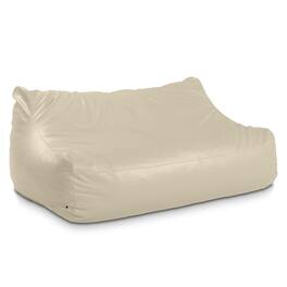 Jaxx - Atrium Collection Lozia Loveseat - Large Foam Bean Bag Sofa Faux-Leather - Natural Beige